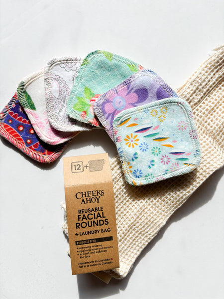 Reusable Facial Rounds + Laundry bag