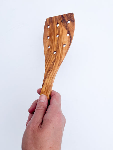 Olive Wood Spatula with Holes