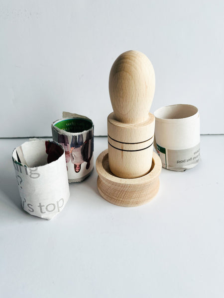 Wooden Paper Pot Press