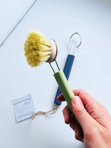 Metal & silicone dish brush handle